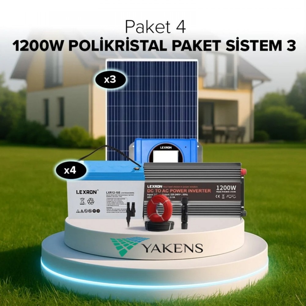 Büyük Buzdolabı Paketi Polikristalli Bağ Evi Hazır Solar (Paket 4) Lexron
